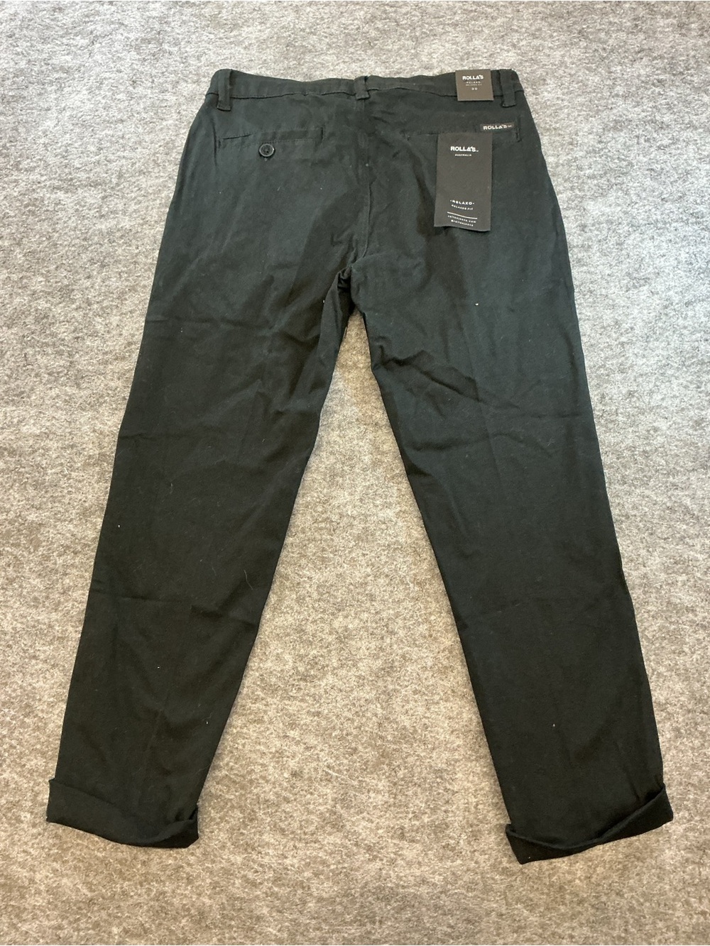 ROLLA'S Black Cuffed Chino Pants Size 30 - Picture 5 of 6